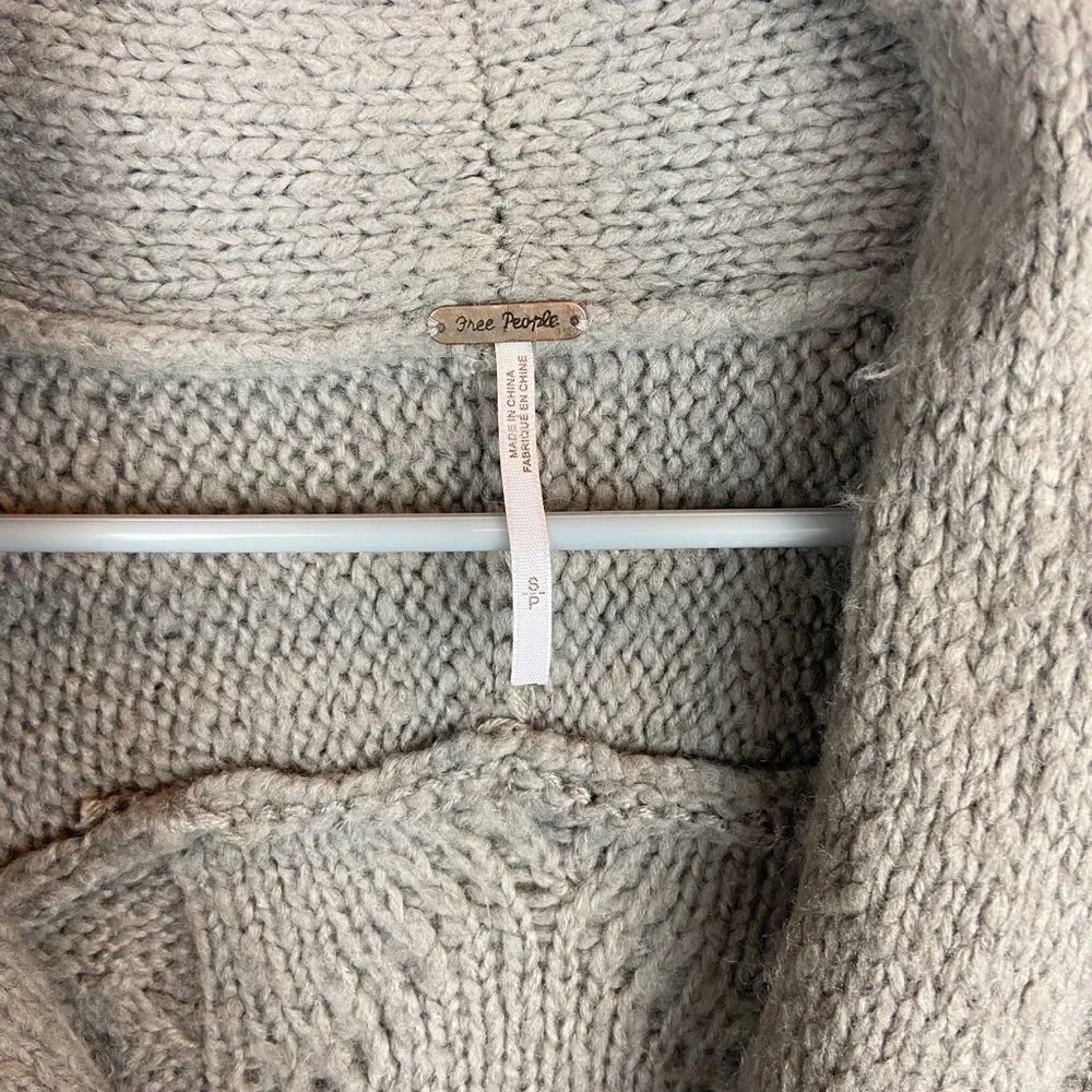 Free People Cable Knit Button Slouchy Cardigan